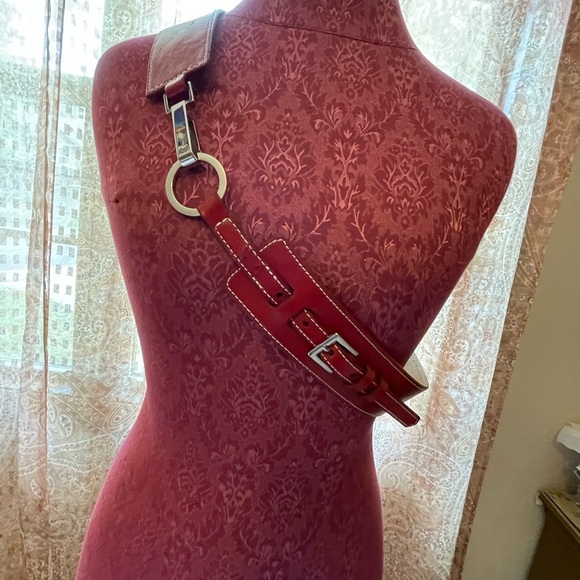 Red belt with silver buckle can be cinched to be small or medium - Picture 7 of 7